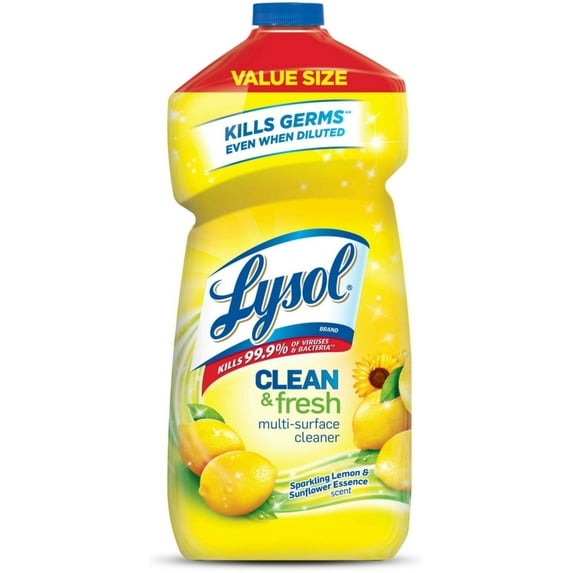 4 Pack - Lysol Clean & Fresh Multi-Surface Cleaner, Lemon & Sunflower 48 oz