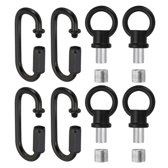 4 Pack M10 Lifting Eye Nut Kit, Bolt Screw Ring, 44 lbs Black