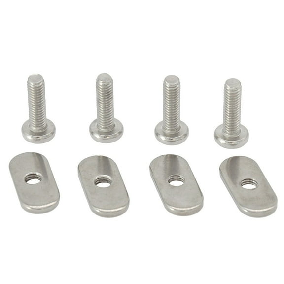 4 Pack M6 Stainless Steel Track Mounting Screws And Nuts for KAYAK Canoe Rail System, 304 Grade Tie Down Eyelet Hardware Kit For Boat Accessories