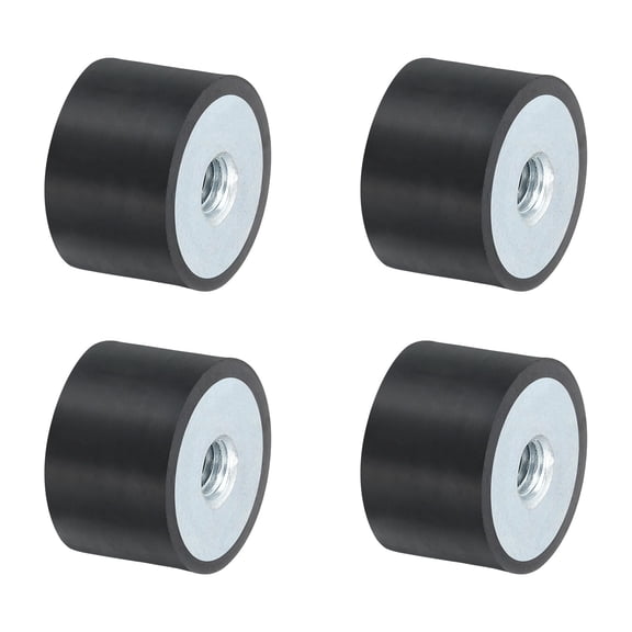 4 Pack M8 Engine Mount Shock Absorbers, 30X20mm Double Threaded Rubber Vibration Damping Isolators For Air Compressor Water Pump Diesel Generator Noise Reduction, Black