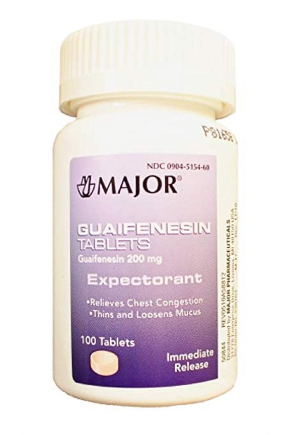 4 Pack MAJOR GUAIFENESIN IR 200MG TABLETS EXPECTORANT 100ct