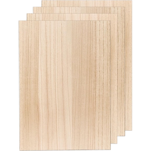 4 Pack MDF Wood Boards 12"x17"-1/4th inch Thick Wooden Planks, Double Sided Veneered MDF Sheet for Homemade DIY Crafts
