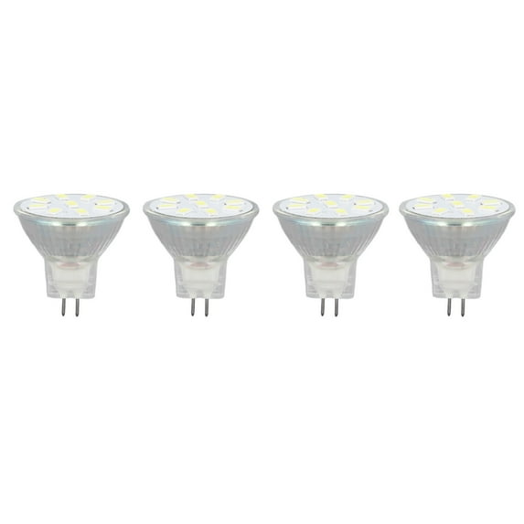 4-Pack MR11 LED Spotlight Bulbs with Dual Needle Base, Fast Heat Dissipation, 2W, 9 LED Lights, Cool White