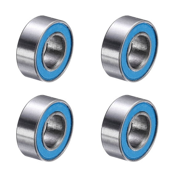 4 Pack MR84-2RS Deep Groove Bearing, 4x8x3mm Double Sealed Chrome Steel P5