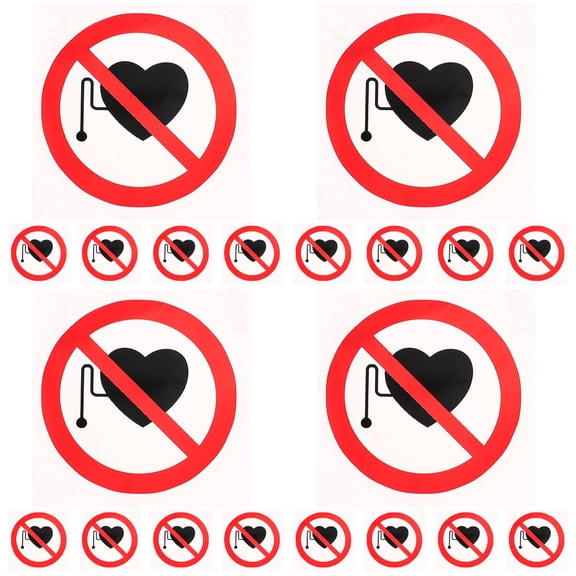 4 Pack Machine Warning Decals Adhesive Peel Stick Safety Stickers Device No Pacemaker Sign Caution
