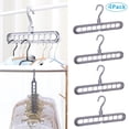 thumbnail image 1 of 4 Pack Magic Space Saving Clothes Hangers Multifunctional Smart Closet Organizer Premium Wardrobe Clothing Cascading Hanger 9 Slots, Innovative Design for Heavy Clothes,Shirts Pants Dresses (Gray), 1 of 8