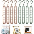 thumbnail image 1 of 4 Pack Magic Space Saving Clothes Hangers Multifunctional Smart Closet Organizer Premium Wardrobe Clothing Cascading Hanger 9 Slots, Innovative Design for Shirts Pants Dresses (Multicolor), 1 of 2