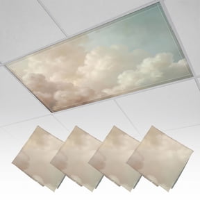 4 Pack Magnetic Ceiling Light Covers 2 x 4 Feet, Soft Pastel Dreamy Sky Fluffy Clouds Light Shades & Filters for Office Classroom Drop Ceiling Flat Panel Lights