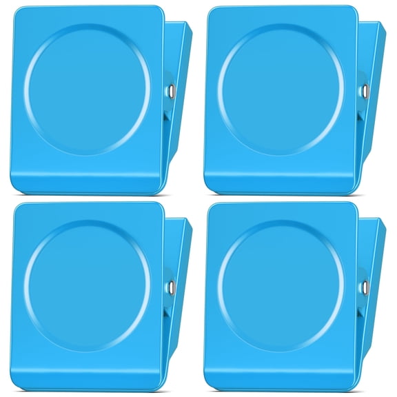 4 Pack Magnetic Clips Heavy Duty, 2.2 Inch Extra Large Clip Magnets (BLUE)