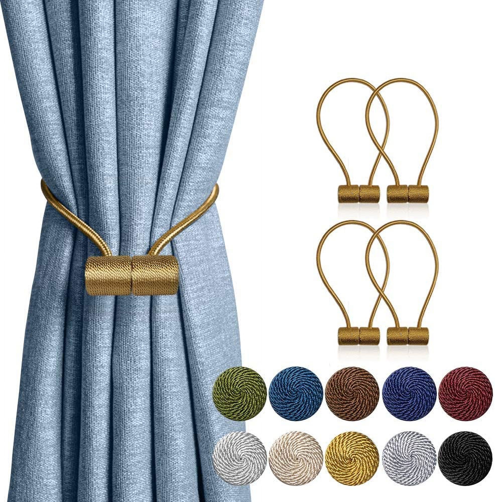 4 Pack Magnetic Curtain Tiebacks,16 Inch Decorative Curtain Holdbacks