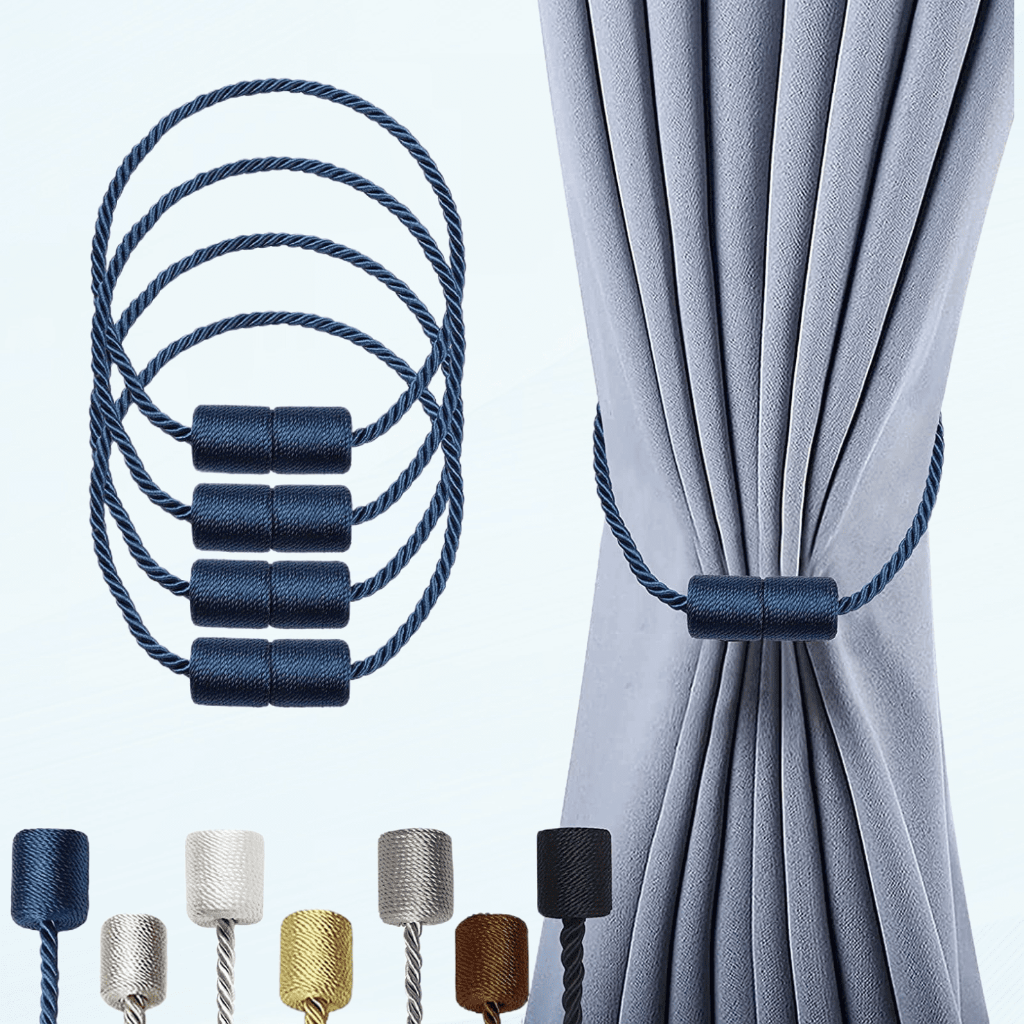 4 Pack Magnetic Curtain Tiebacks Curtain Holdbacks Curtain Ties Outdoor ...