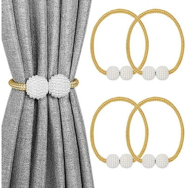 4 Pack Magnetic Curtain Tiebacks,Curtain Tiebacks Buckles Holdbacks Holders Hooks Clip for Home Bedroom Office Decorative Curtain