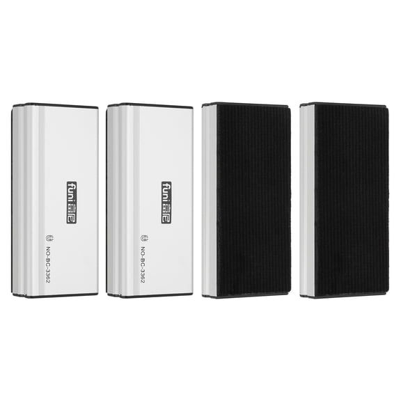 4 Pack Magnetic Dry Erase Eraser, 2x4.5in Magnetic Whiteboard Eraser Aluminum Metal for White Board Glass Calendar Board Fridge Refrigerator Office Supplies, Middle, 50x113mm