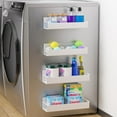 thumbnail image 1 of 4 Pack Magnetic Laundry Organizer, Heavy Duty Magnetic Shelf For Washer And Dryer, White, Iron, 1 of 9