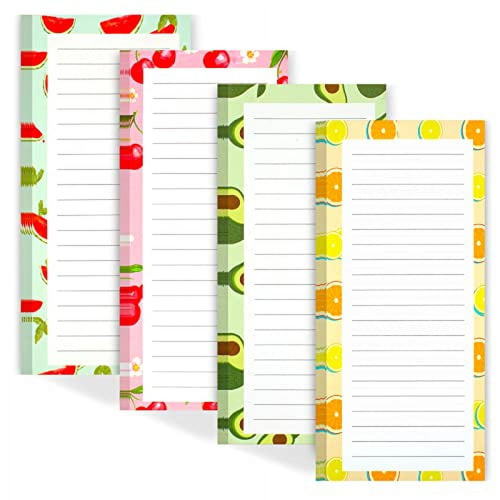 4 Pack Notepads for Refrigerator, Grocery List Pad for