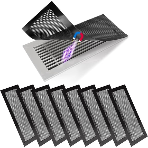 4 Pack Magnetic PVC Floor Vent Covers, 4x10 Inch Decorative Air Vent Screen for Floor Wall Ceiling Register