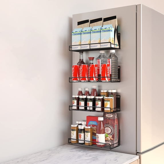 YJSMO, Magnetic Spice Rack, 4 Pack, Refrigerator, Kitchen Organizer ...