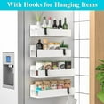 thumbnail image 1 of 4 Pack Magnetic Spice Storage Rack Organizer for Refrigerator and Oven, White Fridge Organizers and Storage, 1 of 6