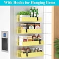thumbnail image 1 of 4 Pack Magnetic Spice Storage Rack Organizer for Refrigerator and Oven, Yellow Fridge Organizers and Storage, 1 of 6