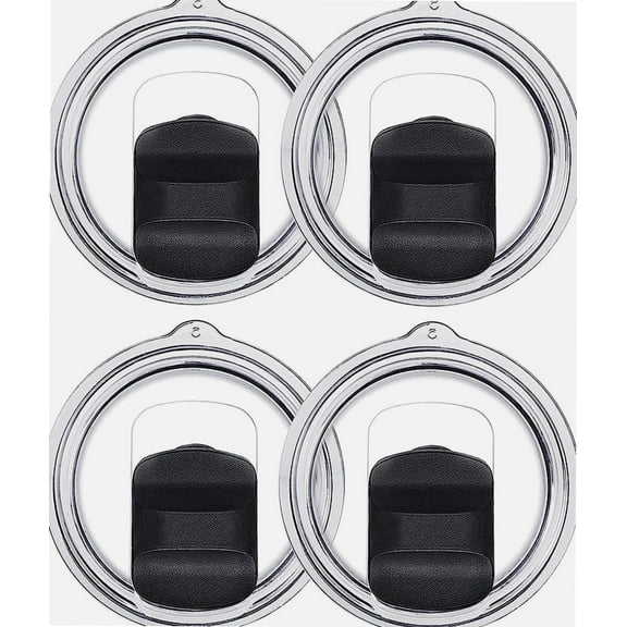 4 Pack Magnetic Tumbler Lids for Yeti Rambler 30oz with Magnetic Splash Resistant Slider Spillproof Replacement Cover for Yeti Ozark Rambler Trail Old Style RTIC Coffee Tumbler Mugs, BPA Free
