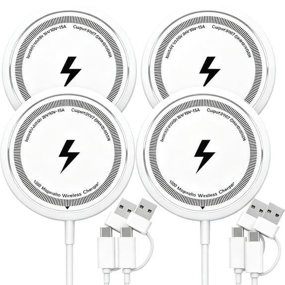 Wireless Charger 4 Pack,Magnetic Fast Charging Pad compatible for iPhone 17/16/15/14/13/12 Series Wireless Charging Receiver