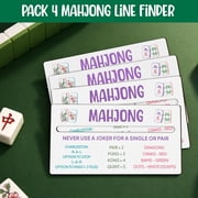 4 Pack Mahjong Line Reader with Rules, Wooden 2026 Mahjong Line Finder, Instructions for Beginners, Mah Jongg Accessories, Mah Jongg Gifts for Women