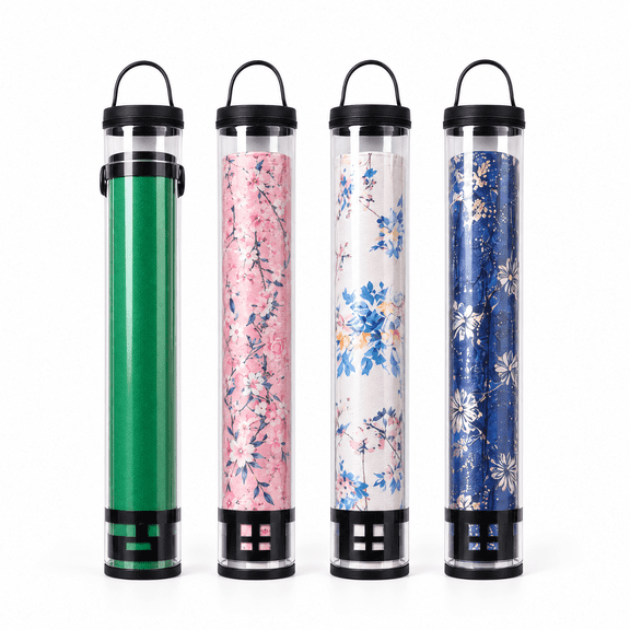 4 Pack Mahjong Mat Storage Tube, 35.4'' Clear Mahjong Mat Tube with Double Zipper & Handle, PVC Hang & Carry Design, Portable Travel & Home Playmat Holder, Black