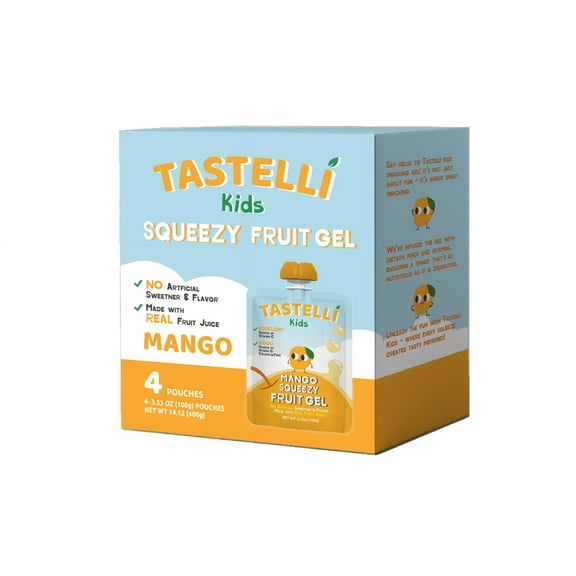 (2 pack) Tastelli Kids Mango Squeezy Gel 4-Pack - 14.1 oz (400g)