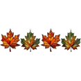 thumbnail image 1 of 4 Pack Maple Leaf Stained Glass Suncatcher, 4.7 x 5.9 Inch Fall Leaf Window Hanging Ornament, Autumn Thanksgiving Harvest Party Decor and Gift, 1 of 5