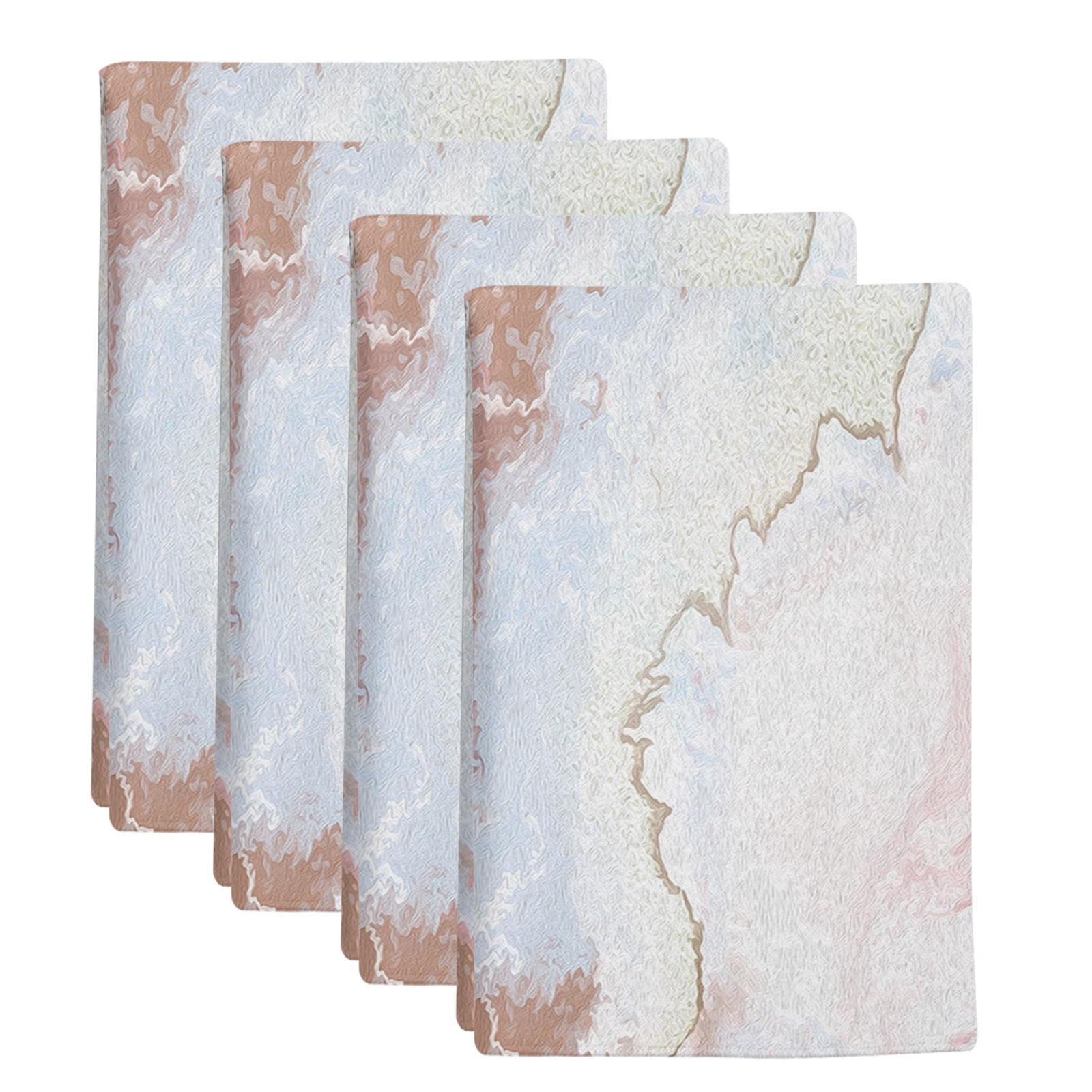 4 Pack Marble Pink Kitchen Towels Gradient Marble with Lines Decorative ...