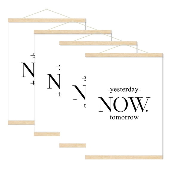 4 Pack Marupa 12x16 12x18 12x24 Poster Frame, Magnetic Light Wood Frame Hanger for Photo Picture Canvas Artwork Art Print Wall Hanging