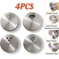 thumbnail image 1 of 4 Pack Mason Jar Shaker Lids, Stainless Steel Adjustable Spice Lid for Mason Jar, Regular Mouth, 1 of 9