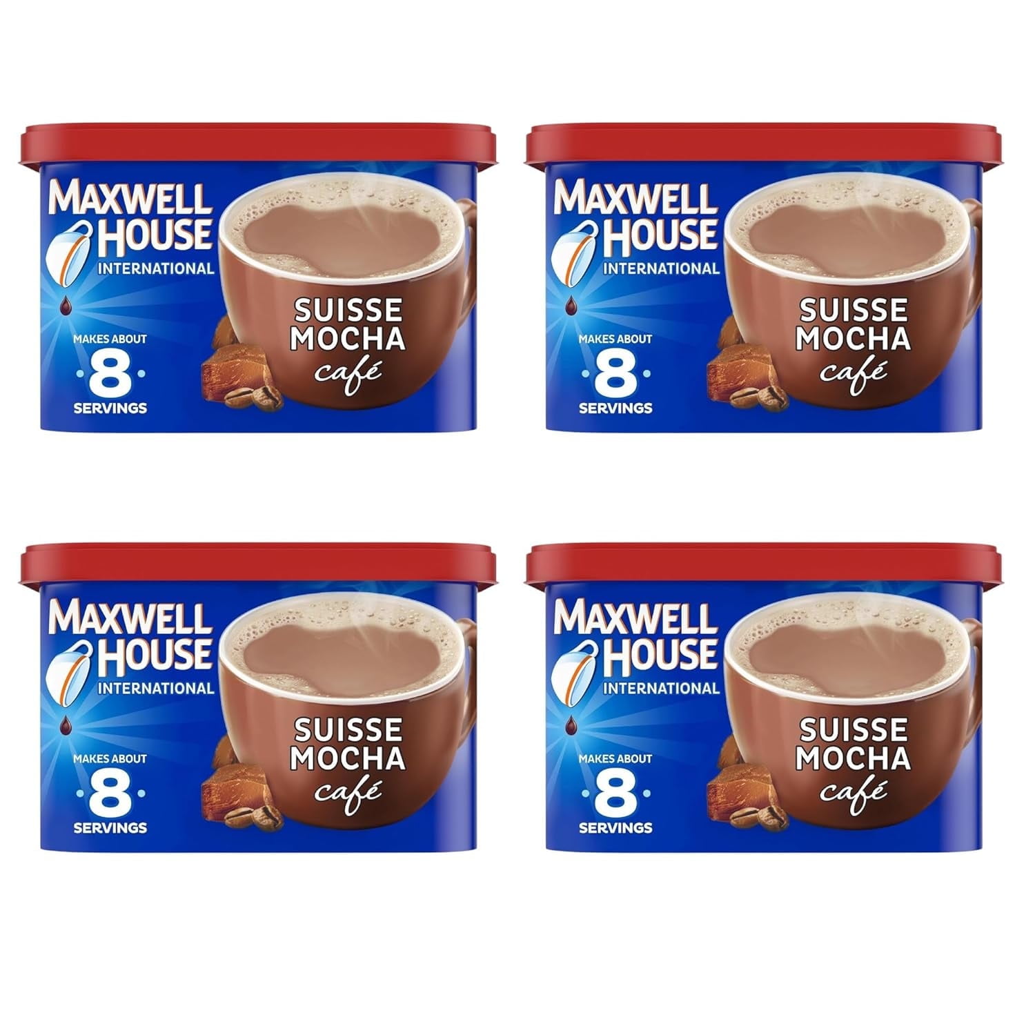Maxwell, 4 Pack Suisse Mocha Cafe Beverage Mix, Instant Coffee Mix
