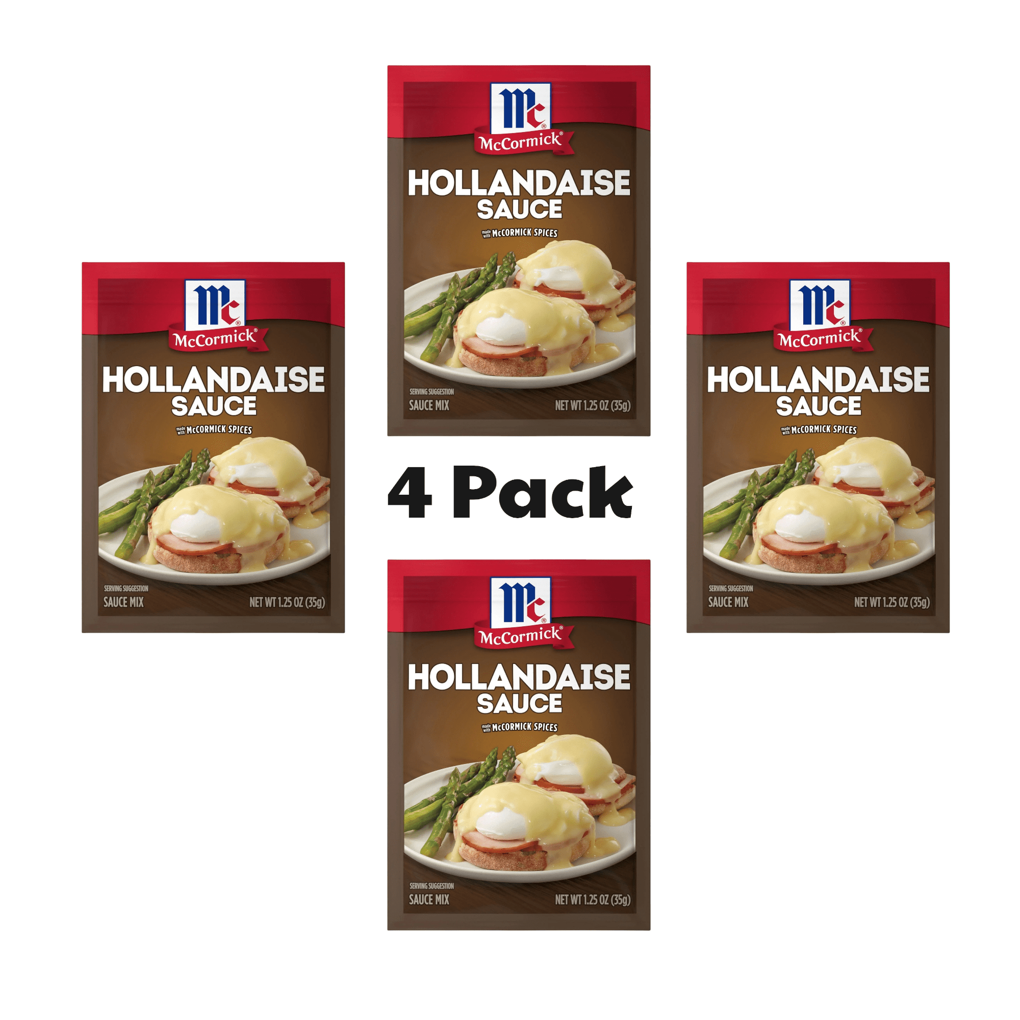 ( 4 Pack ) McCormick Hollandaise Sauce Mix, 1.25 oz Envelope
