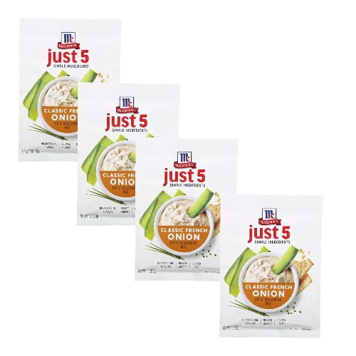 ( 4 Pack ) McCormick Just 5 Simple Ingredients Classic French Onion Dip & Seasoning Mix, 1 Oz