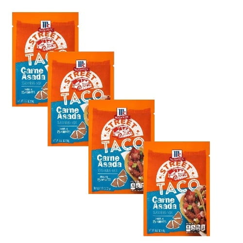 4 Pack ) McCormick Street Taco Carne Asada Seasoning Mix 0.87 Oz
