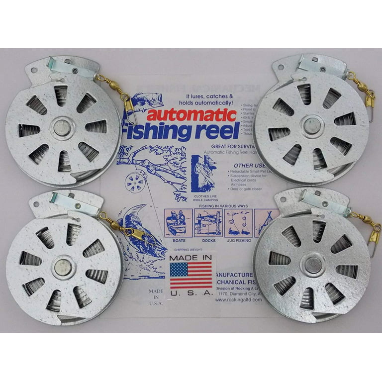 4 Pack Mechanical Fisher's Yo Yo Fishing Reels (Flat Trigger Model)