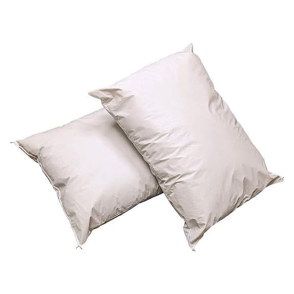 4 Pack MediCheck White Vinyl Covered Bed Pillows - Wipeable Easy Clean - Soft Low Profile Non-Fluffy Support - Not an Encasement or Zippered Protector - 20 in x 26 in