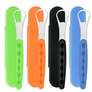 4-Pack Medical Grade Metal Tongue Scraper with Travel Case for Adults and Kids