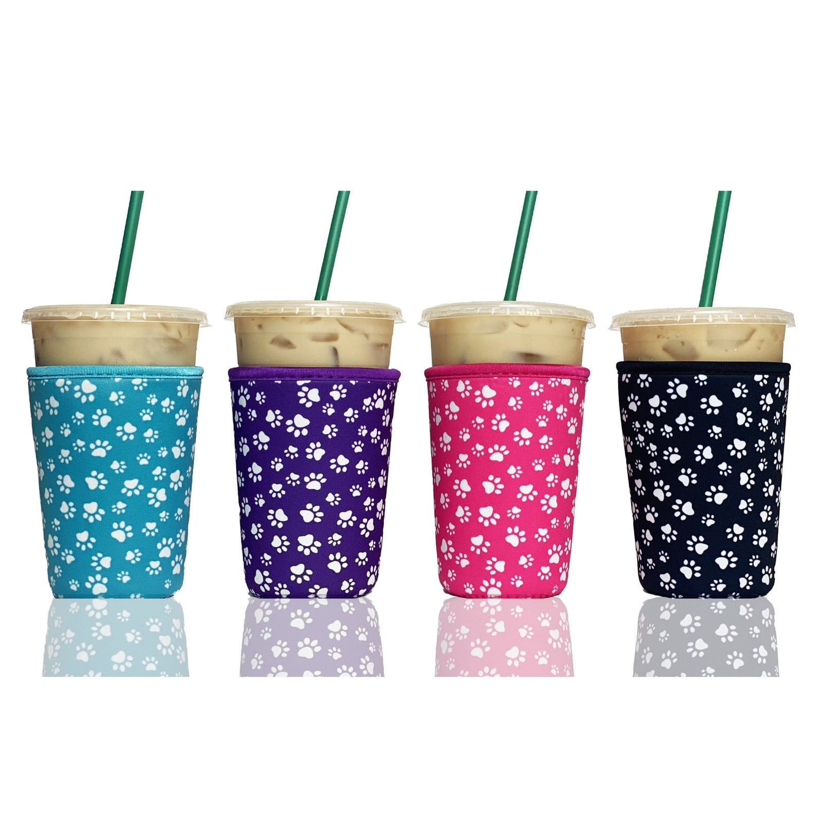4-Pack Medium (22-24oz) Reusable Neoprene Insulator Sleeve for Iced ...