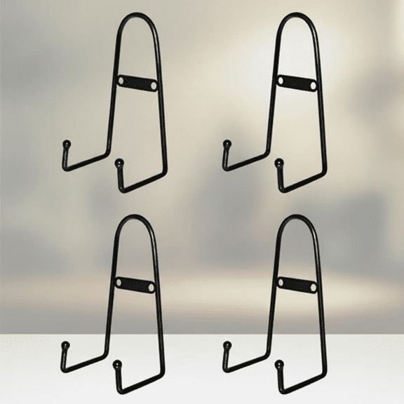 4-Pack Medium Wall Mount Plate Display Stands, 6-Inch Vertical Easel Holders for Decorative Plates, Arts, and Picture Frames - Secure Wall Mounted Plate Hanger Set