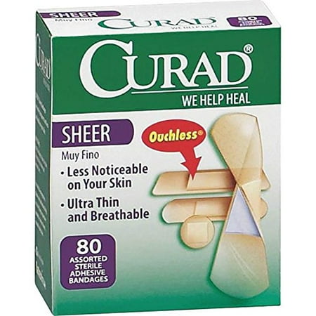 4-Pack Medline Curad Sheer Assorted Bandages (4 Boxes of 80)