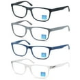 thumbnail image 1 of 4 Pair Men Rectangular Blue Light Blocking Oversized Reading Glasses +1.25 Spring Hinge Computer Presbyopia Glasses Women, 1 of 4