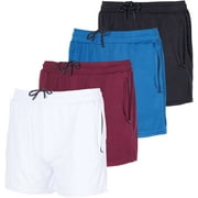 4 Pack Mens 3 Inch Mesh Running Shorts with Zipper Pockets - Quick Dry Gym Athletic
