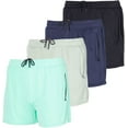thumbnail image 1 of 4 Pack: Men's 3" Inch Mesh Running Shorts with Zipper Pockets - Quick Dry Gym Athletic, 1 of 6