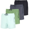 thumbnail image 1 of 4 Pack: Men's 3" Inch Mesh Running Shorts with Zipper Pockets - Quick Dry Gym Athletic, 1 of 6