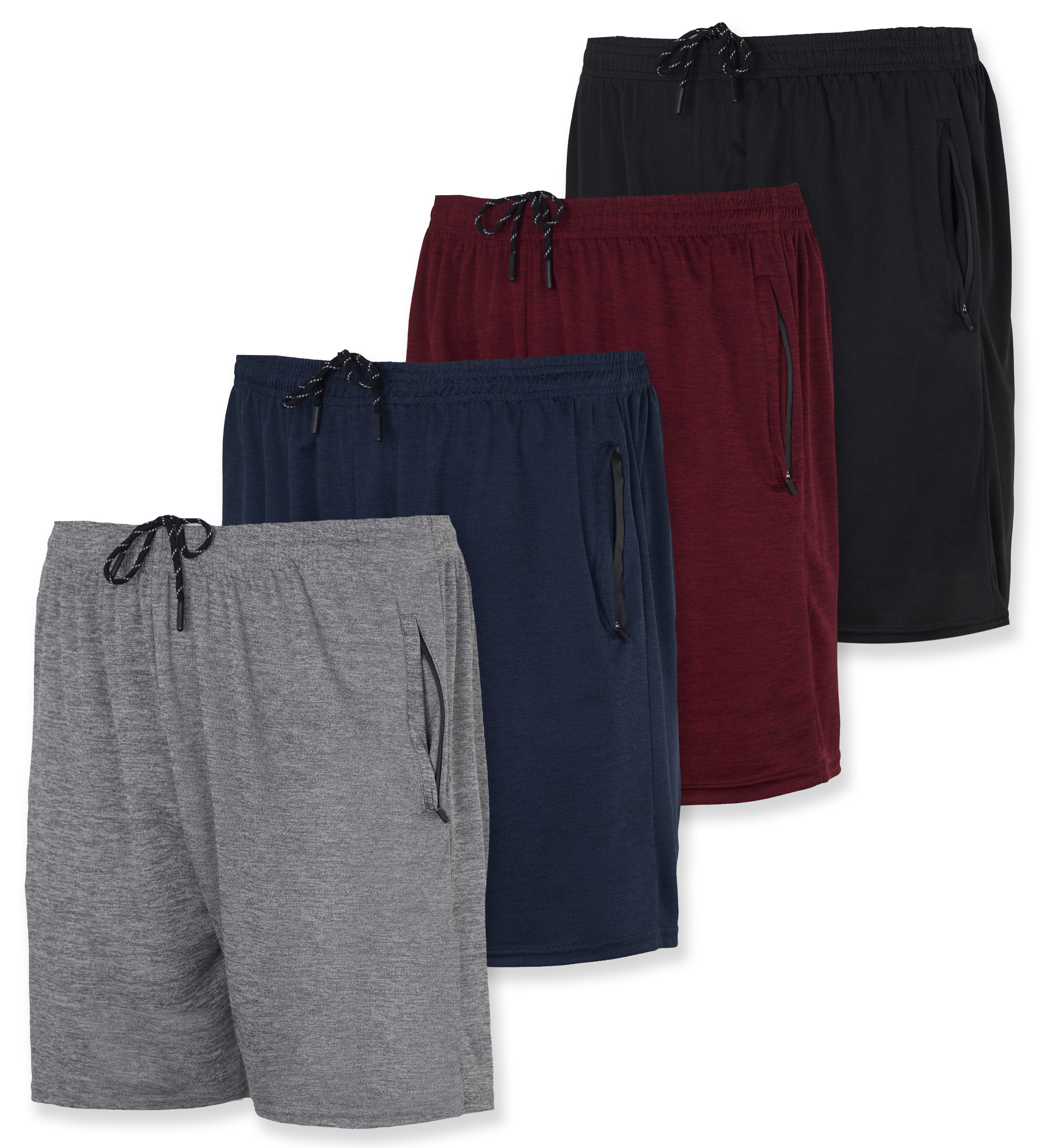 Men&rsquo;s Sports Shorts 7-Pack &mdash; Polyester Elastic Waist Quick-Dry Fitness Pocket Shorts