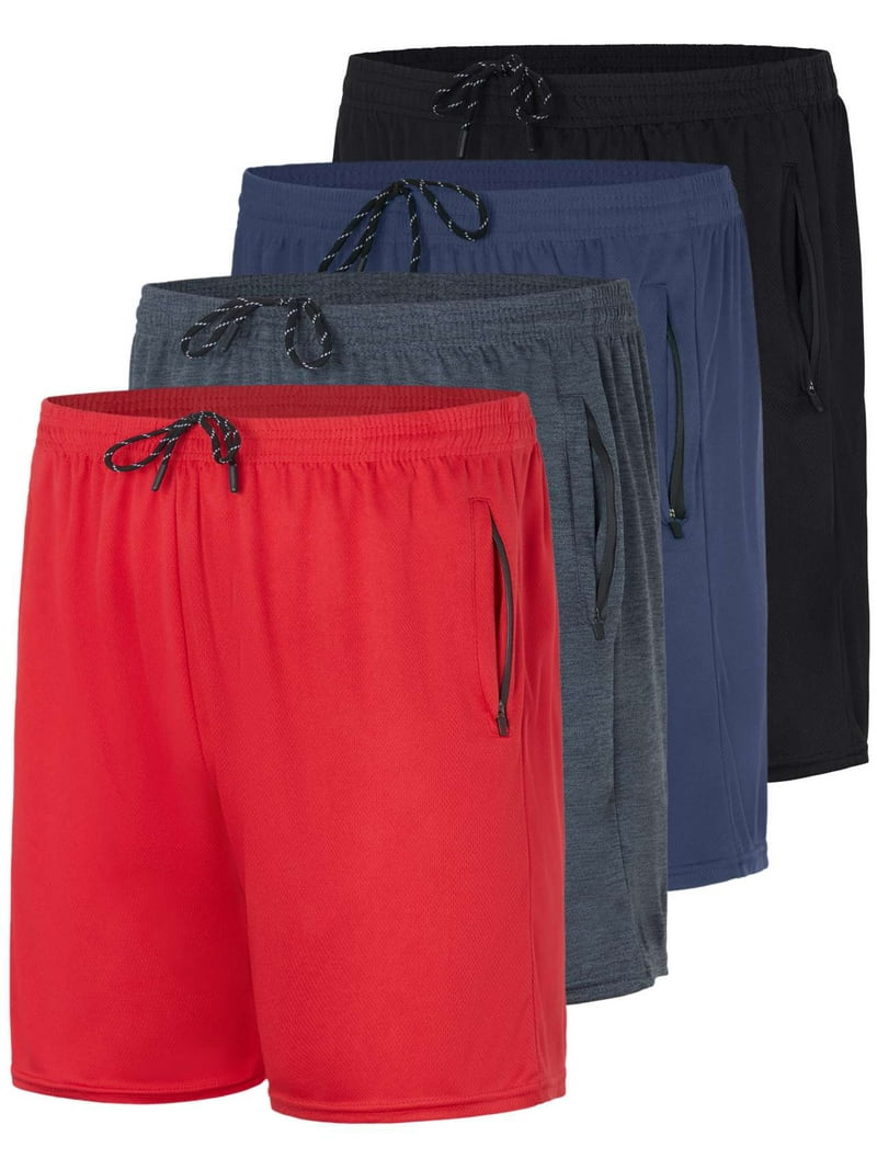 ウェア bIhle Oval Logo Single Pocket Zip Shorts Real Essentials 4 Pack: Men's 7