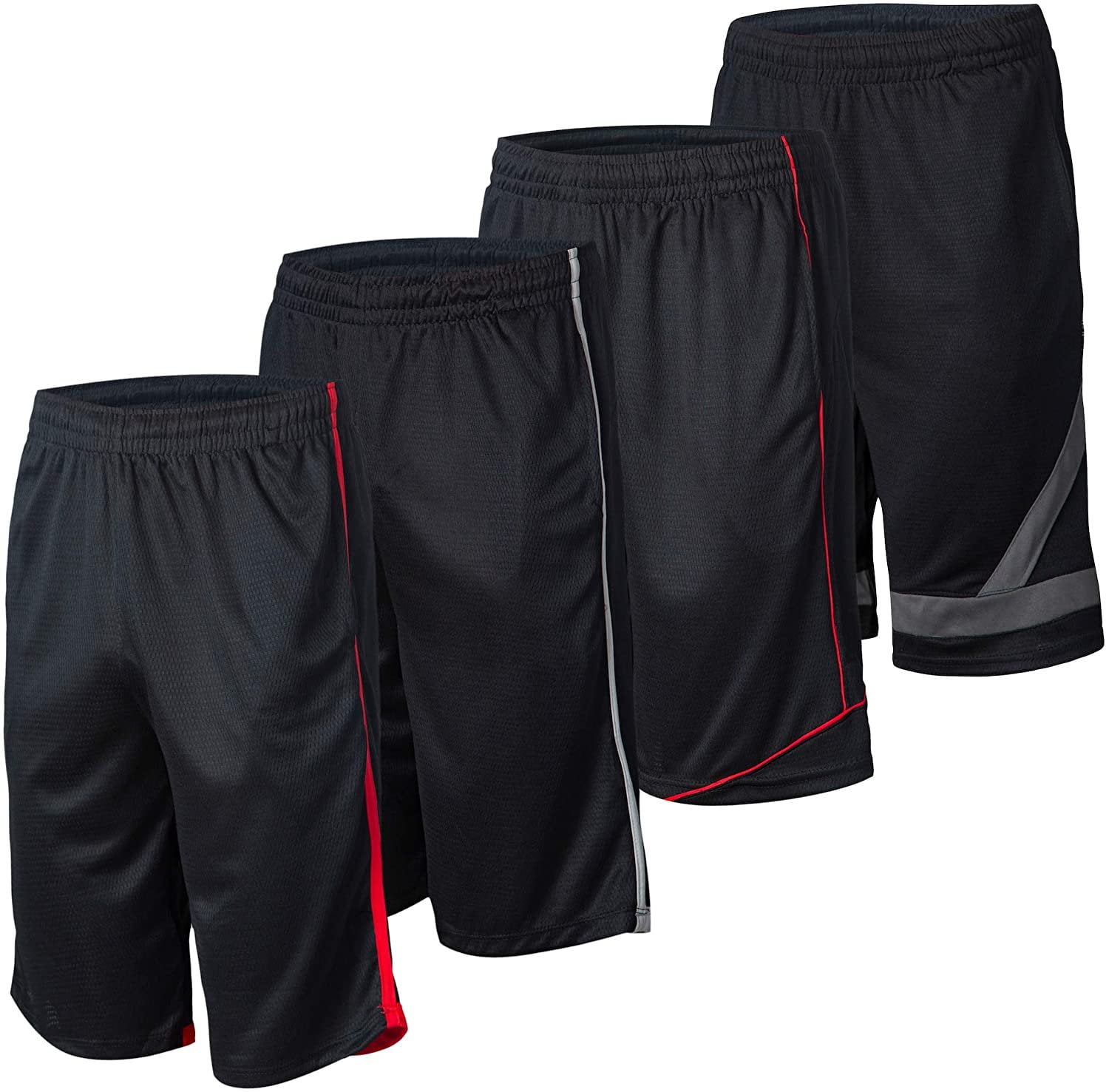 4 Pack: Men's Active Performance Athletic Workout Sports Gym Running ...