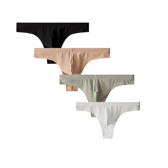 4 Pack Men's Briefs Low Rise Breathable Underwear Comfortable Lightweight Underpants for Men